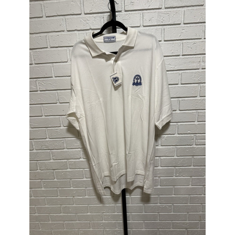 NWT 1997 PGA Championship Winged Foot Citibank Golf Polo Shirt XL White Vintage - Picture 2 of 11
